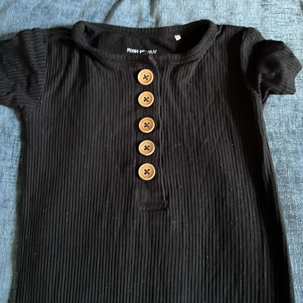 Short Sleeve Henley Romper - Picture 3 of 6